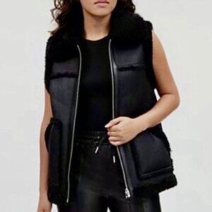 Coach  Women's Reversible Shearling Vest Sz XL